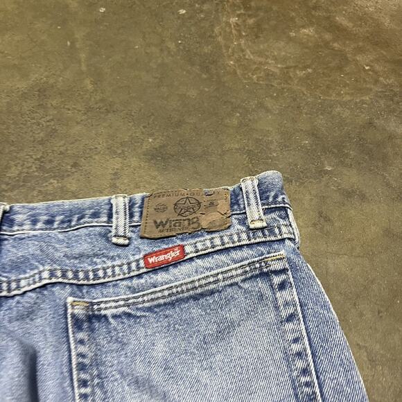 Vintage 90s Wrangler Blue Straight Leg Jeans 38x34 - Picture 3 of 4